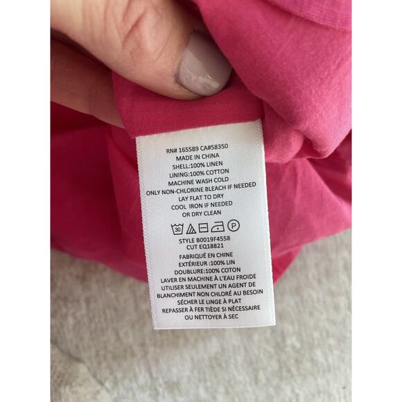 Equipment Sylvette Hot Pink 100% Linen Shorts Size 6 NWT $250 High Rise - Picture 10 of 12